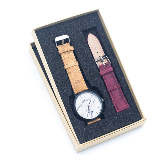 Cork watch face with Strap unisex Watch WA-304-BOX-0