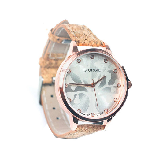 Cork watch - rose gold trim WA-439-0