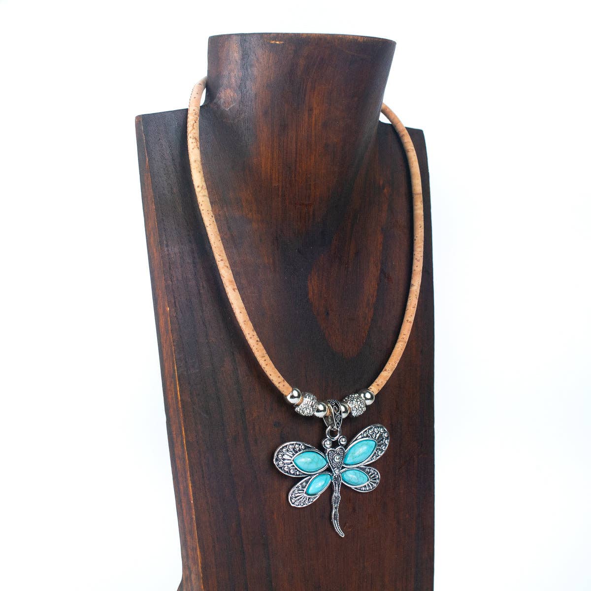 handmade women's cork necklace N-95-5-1