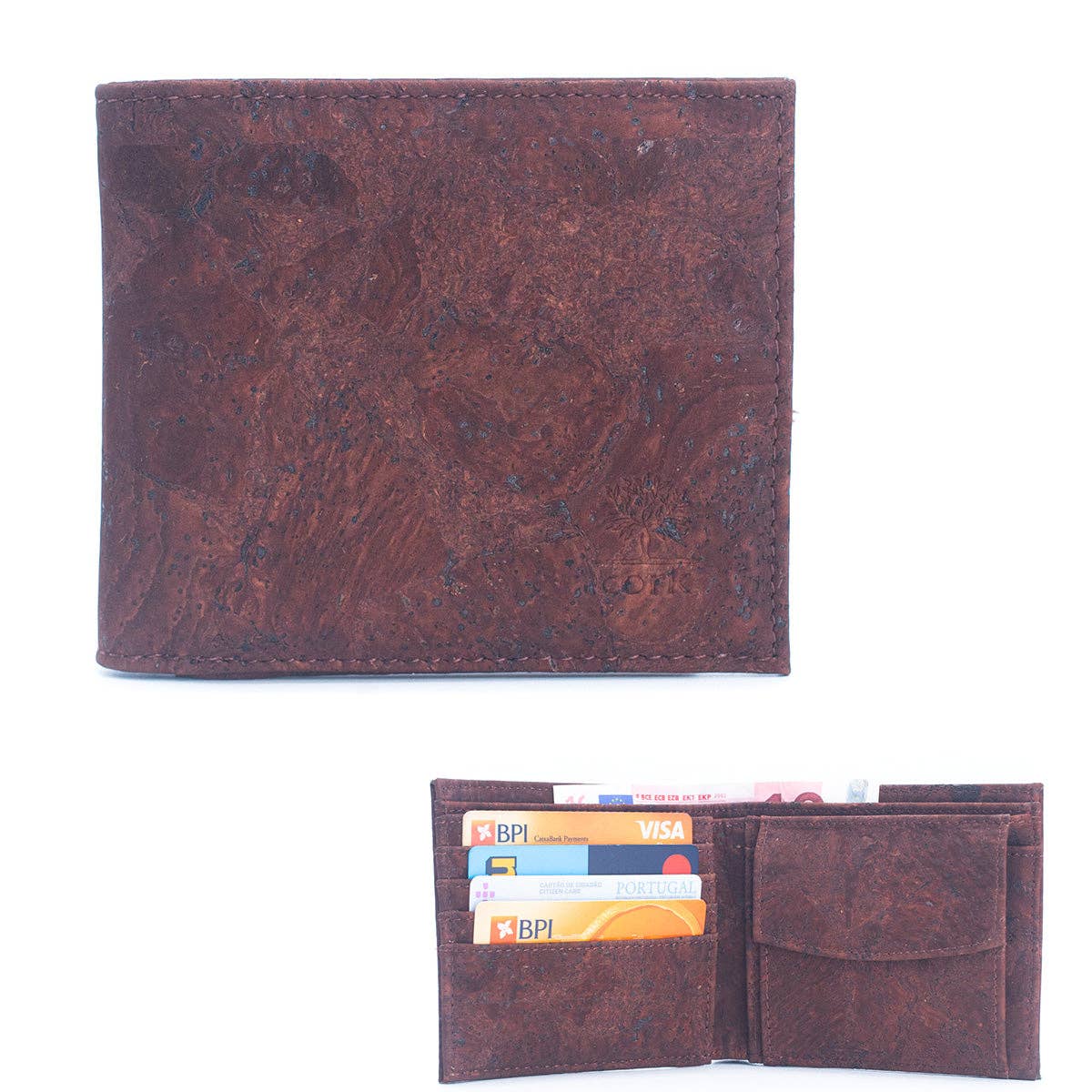 Brown Cork Men's Wallet with Box Packaging BAG-2254-15