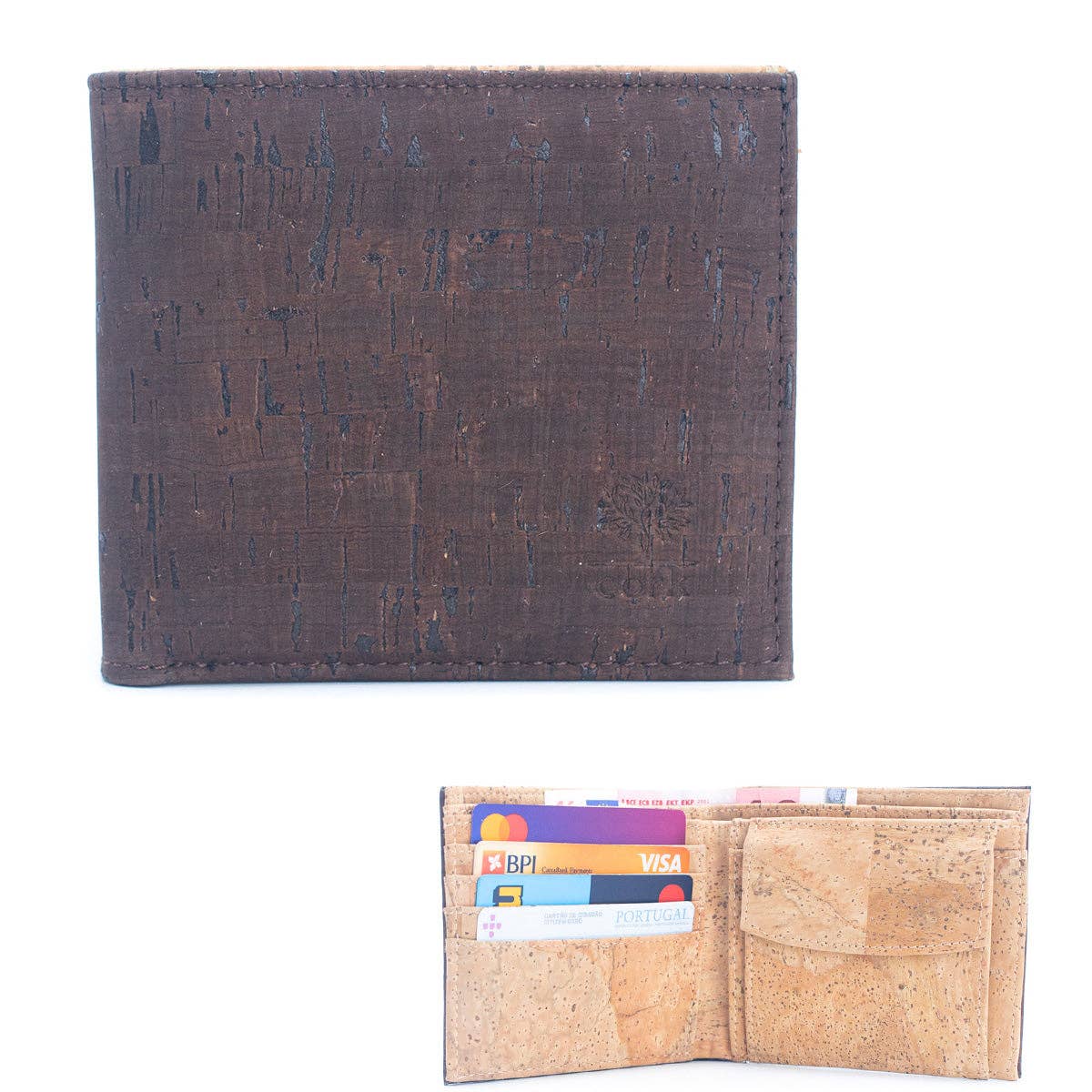 Brown Cork Men's Wallet with Box Packaging BAG-2254-13