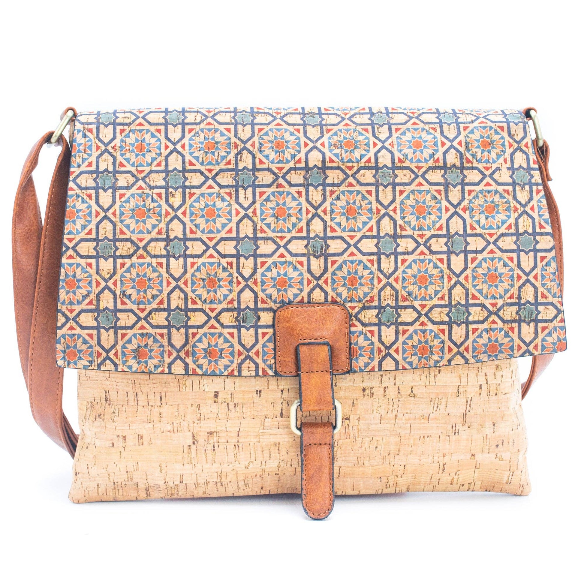 Cork Crossbody Bag with Mosaic and Floral Prints BAGD-464-10