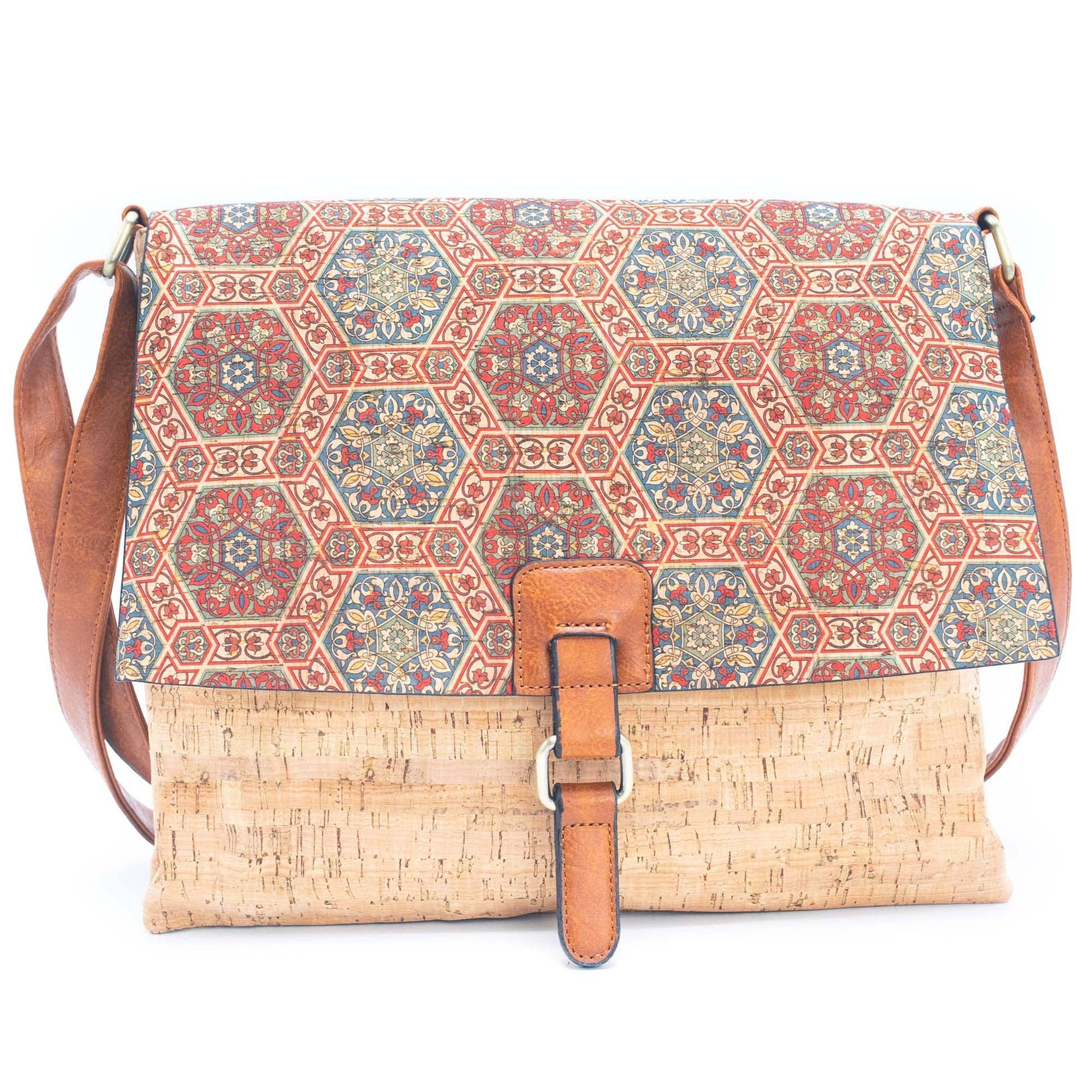 Cork Crossbody Bag with Mosaic and Floral Prints BAGD-464-14