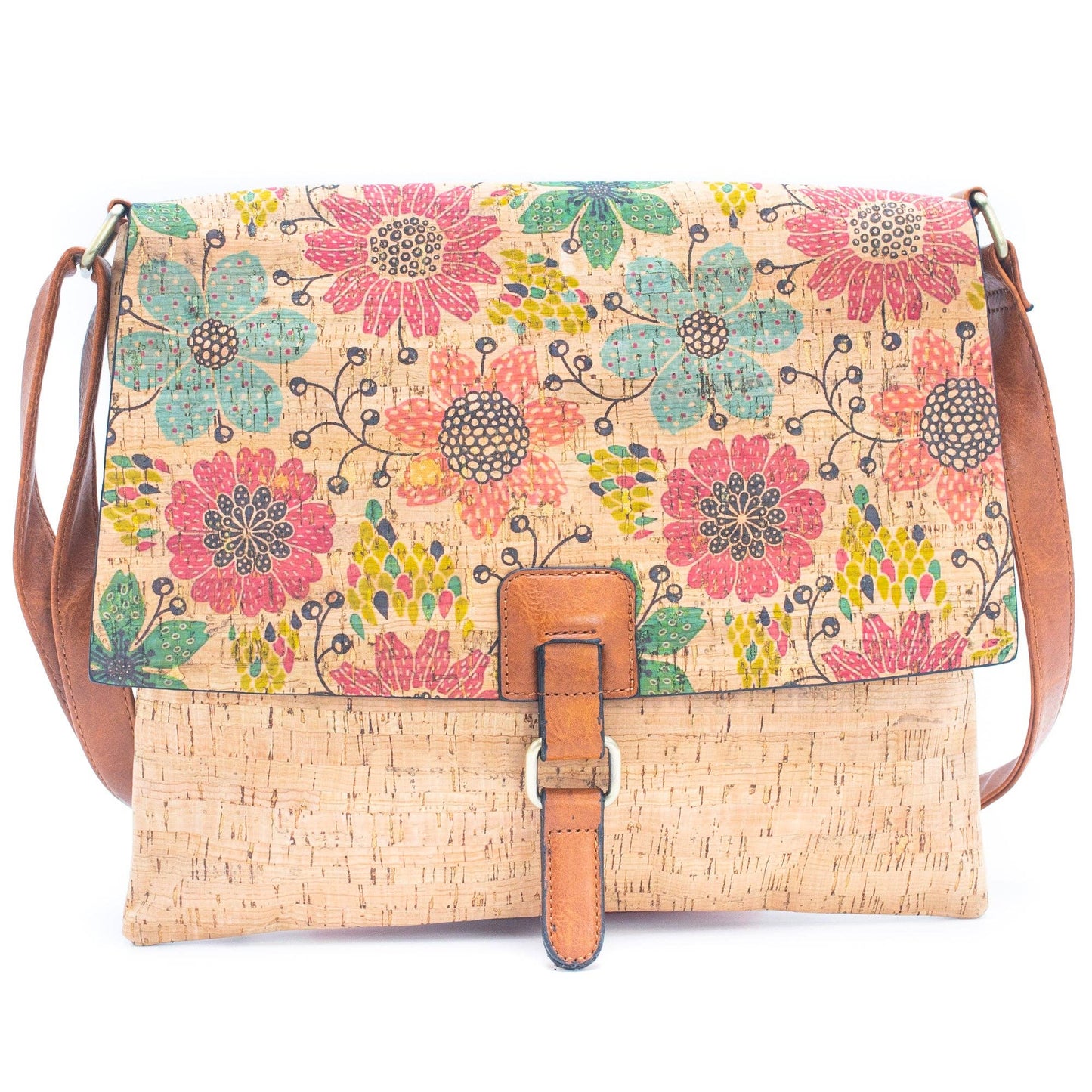 Cork Crossbody Bag with Mosaic and Floral Prints BAGD-464-8