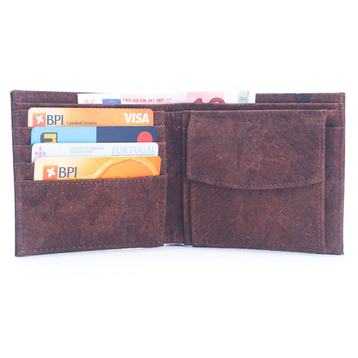 Brown Cork Men's Wallet with Box Packaging BAG-2254-2