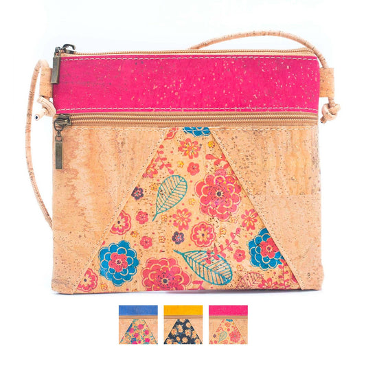 Cork triangle Pattern stitching ladies cork crossbody bag BAGP-207-0