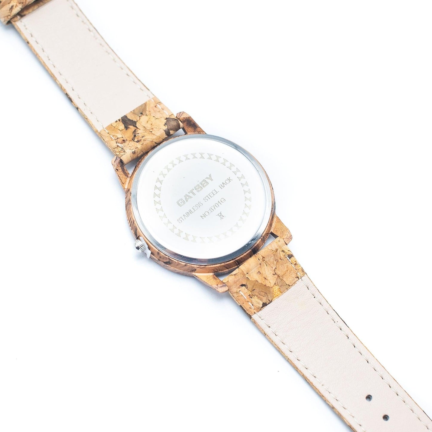 Natural cork leather unisex watch in box WA-194