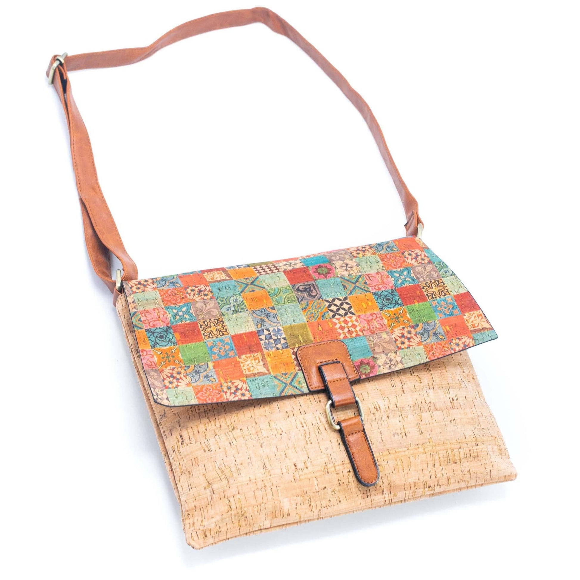 Cork Crossbody Bag with Mosaic and Floral Prints BAGD-464-4