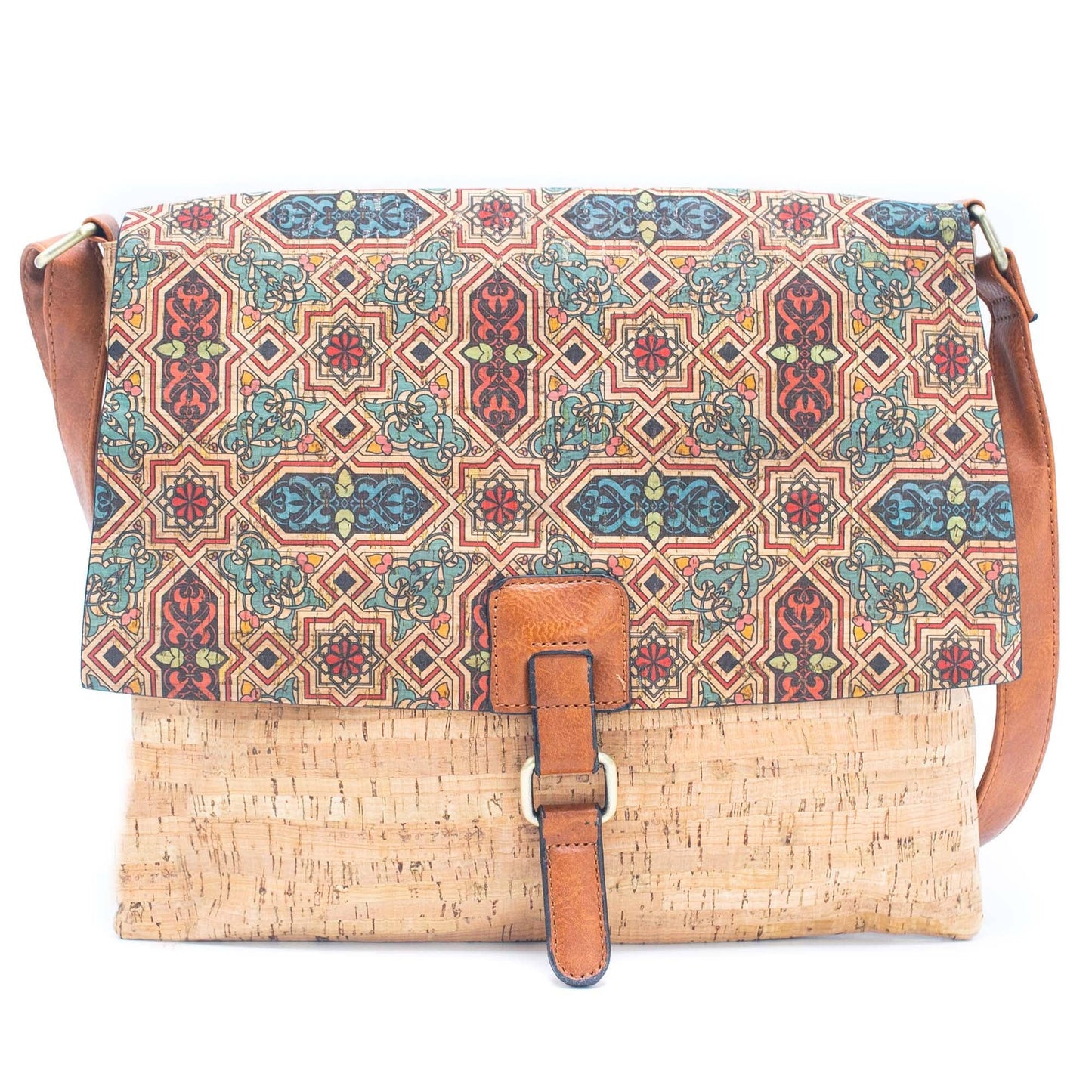 Cork Crossbody Bag with Mosaic and Floral Prints BAGD-464-13