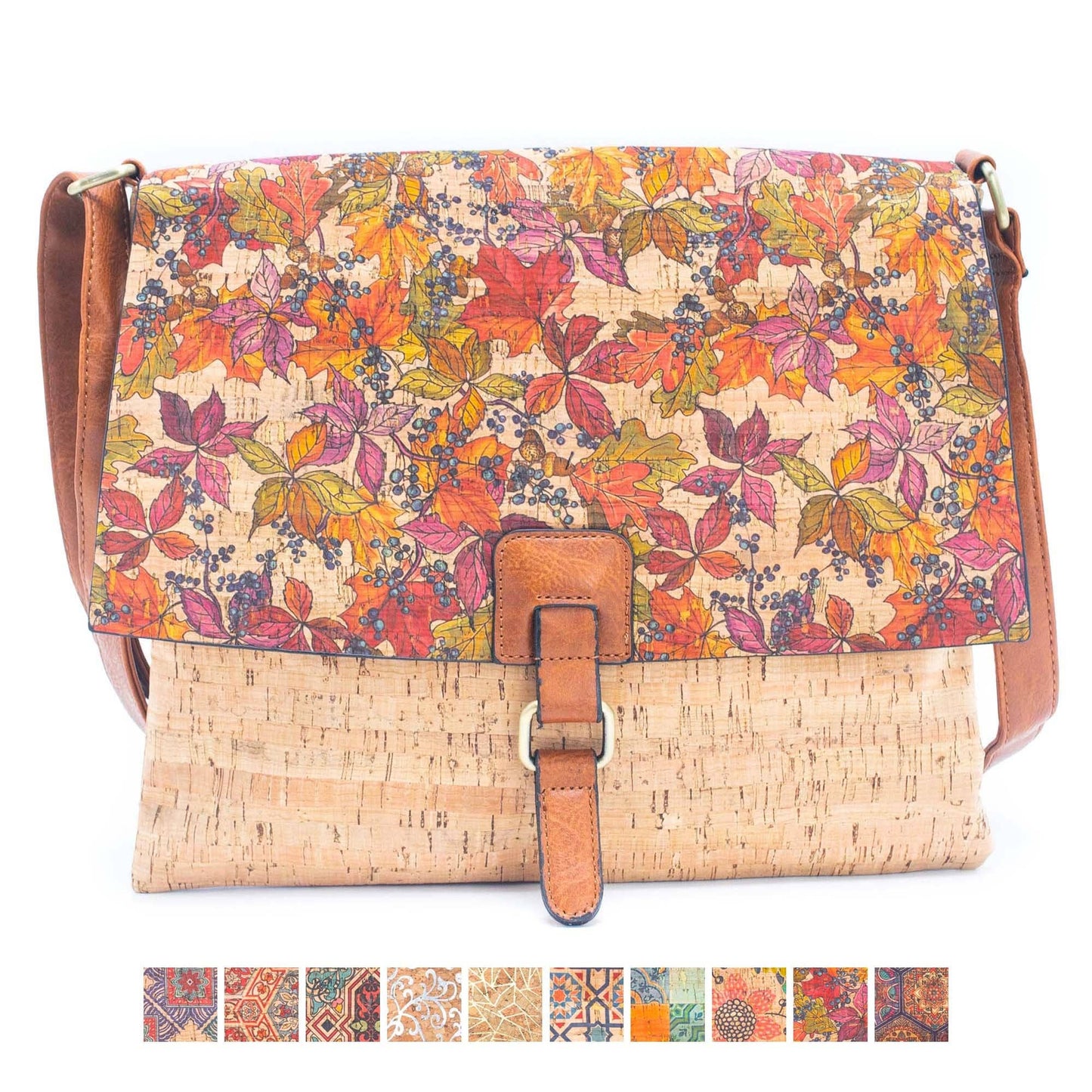 Cork Crossbody Bag with Mosaic and Floral Prints BAGD-464-0