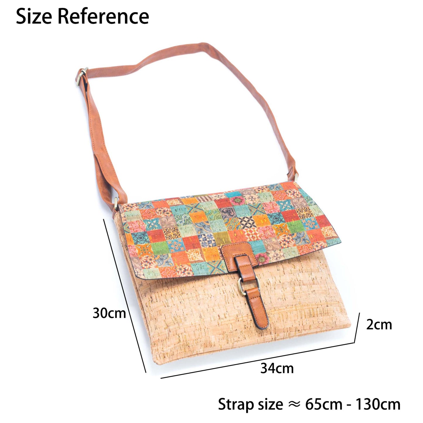 Cork Crossbody Bag with Mosaic and Floral Prints BAGD-464-1
