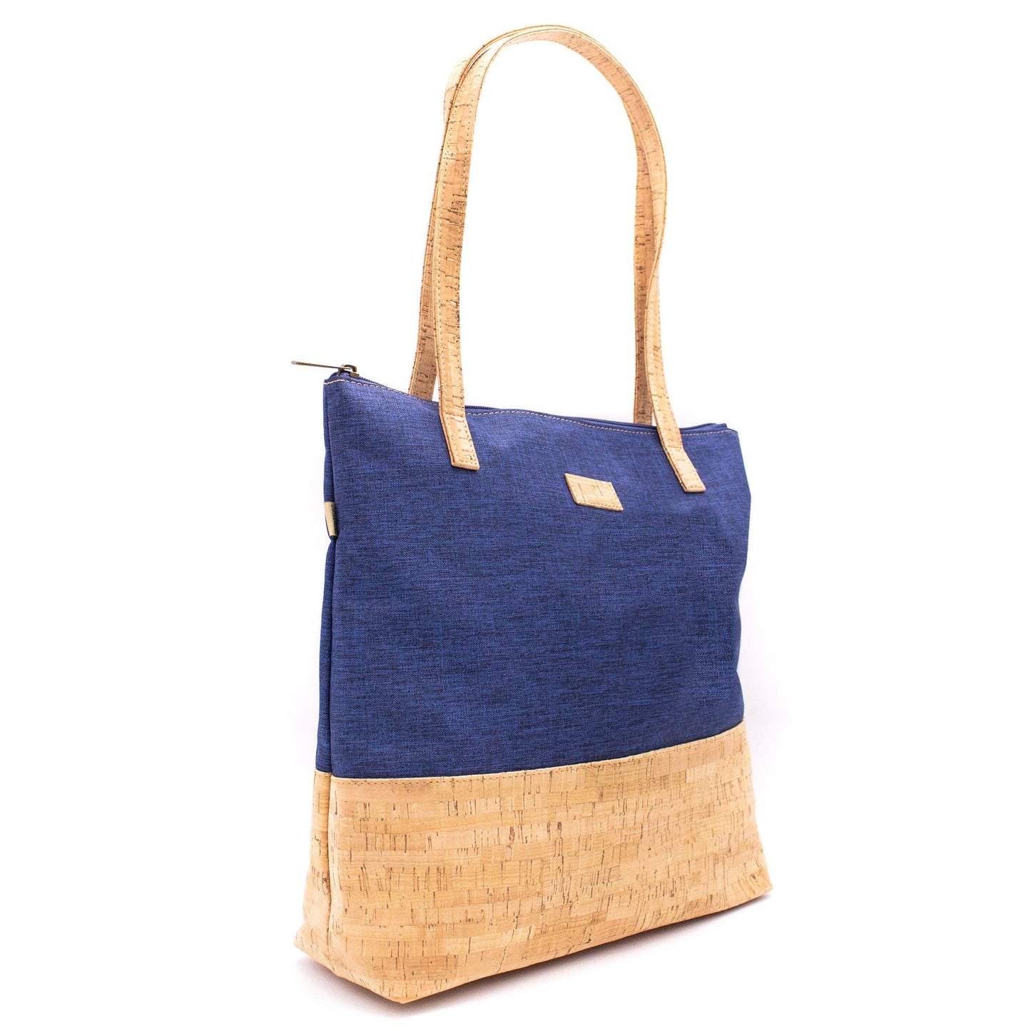 Cork with Denim Blue fabric women's Tote bag BAG-2057-C-3