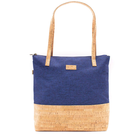 Cork with Denim Blue fabric women's Tote bag BAG-2057-C-0