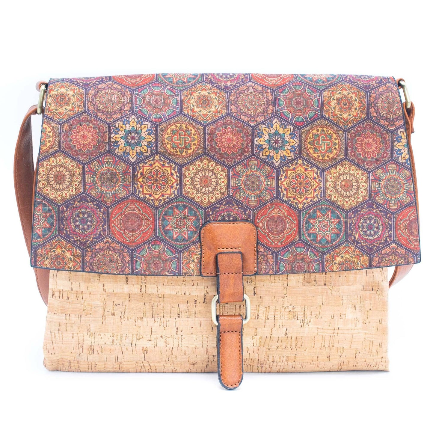 Cork Crossbody Bag with Mosaic and Floral Prints BAGD-464-6