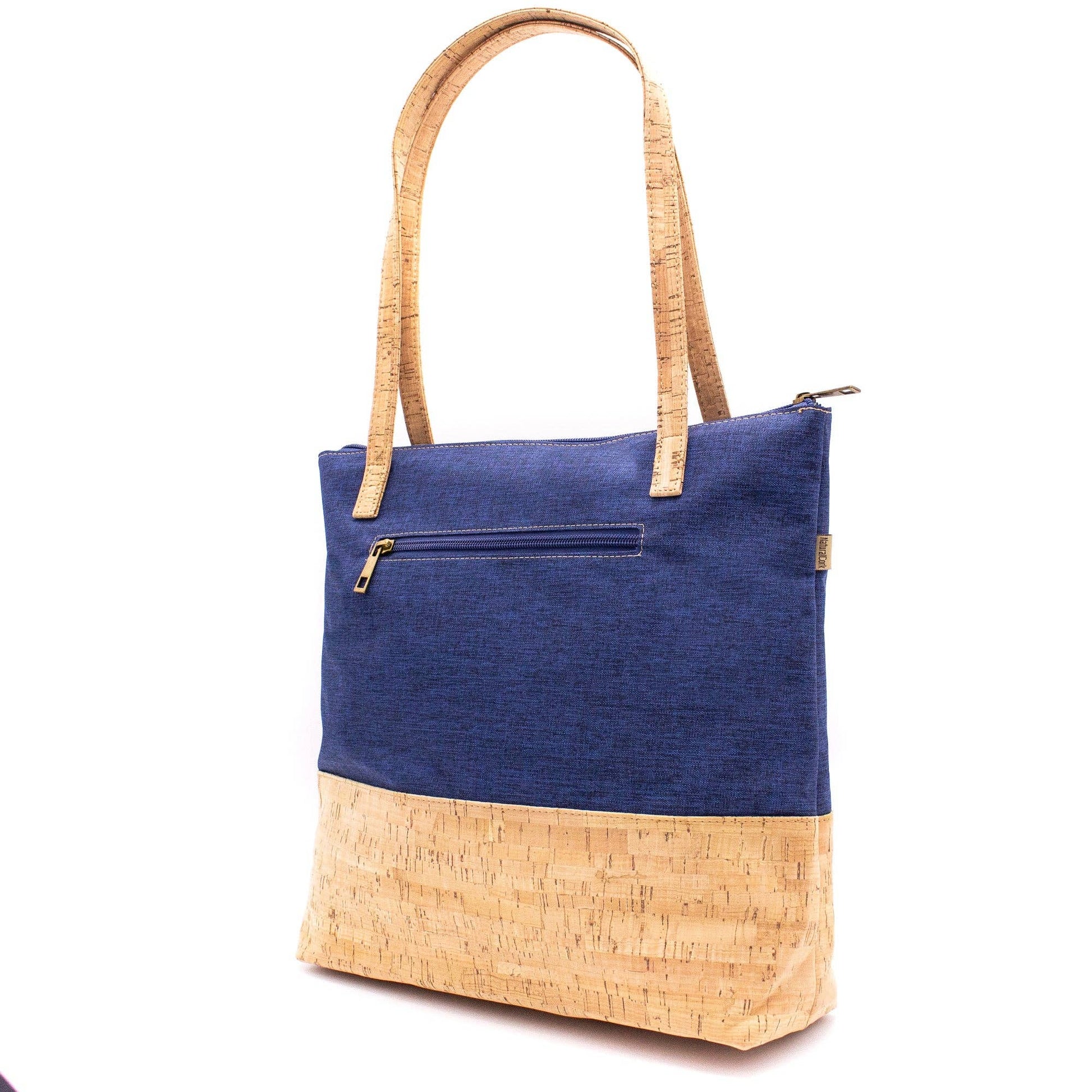 Cork with Denim Blue fabric women's Tote bag BAG-2057-C-10