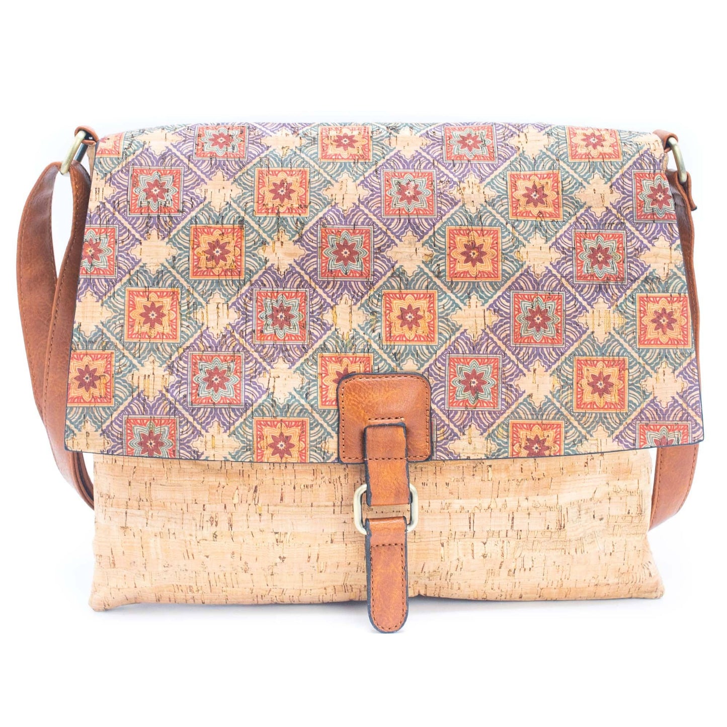 Cork Crossbody Bag with Mosaic and Floral Prints BAGD-464-15